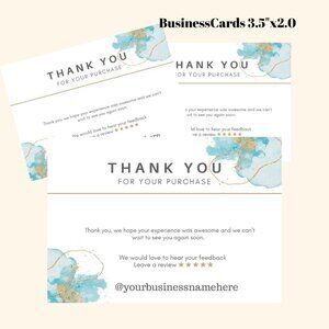 100 Elegant Gold Grey Business Thank You Card  3.5x 2
